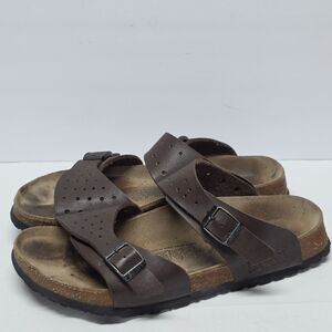 Birkenstock Birkis Freeport Birko-Flor Perforated 2 Strap Women’s Brown 41/ 10
